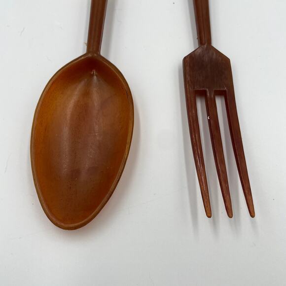 Vintage MCM Carrib Plastic Seahorse Salad Fork Spoon Florida Utensils - Picture 5 of 10